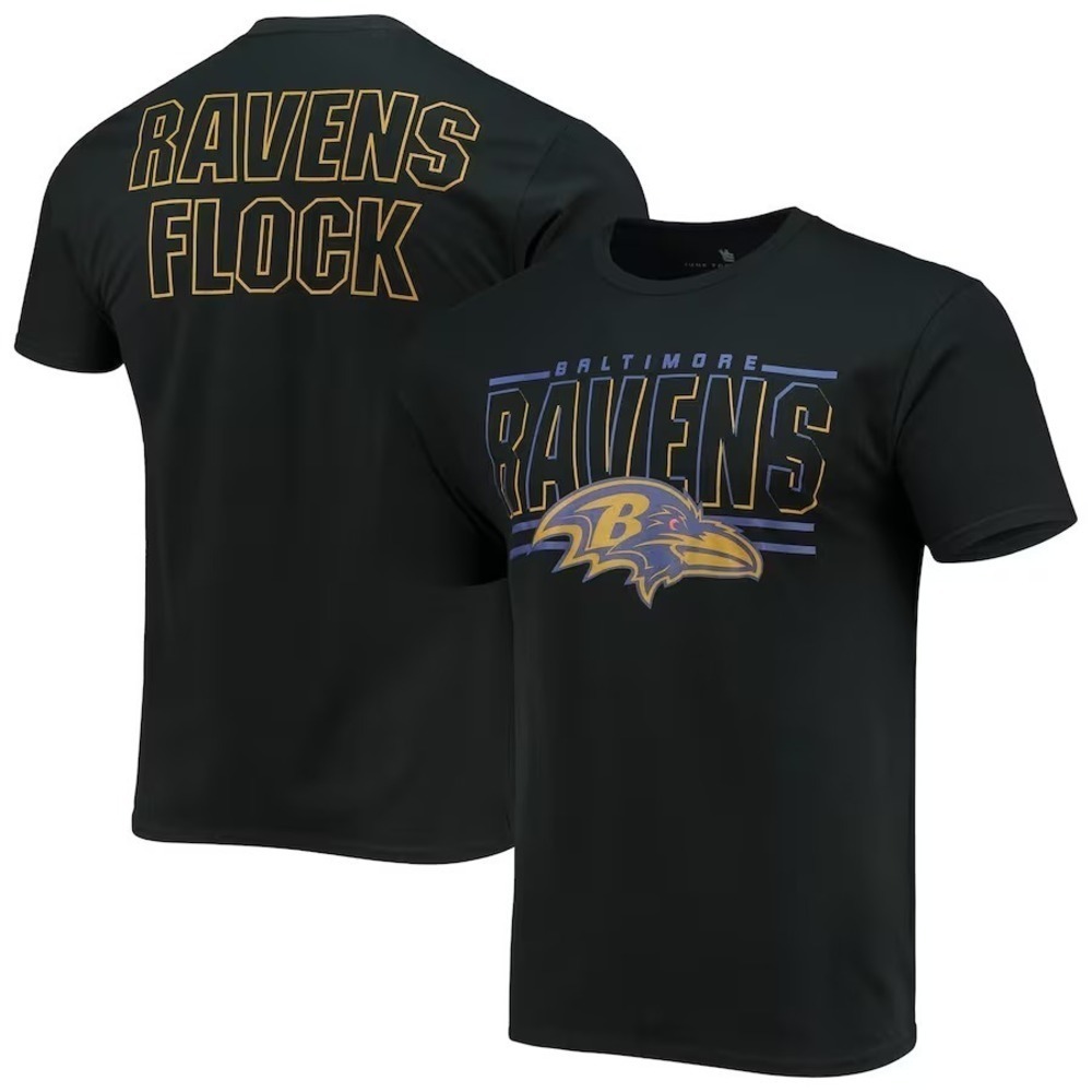 Mens Baltimore Ravens Junk Food Slogan 2Hit Tshirt 2 Sided
